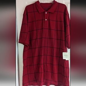 Mens XL Red Navy Short Sleeve Golf Polo Shirt Collar